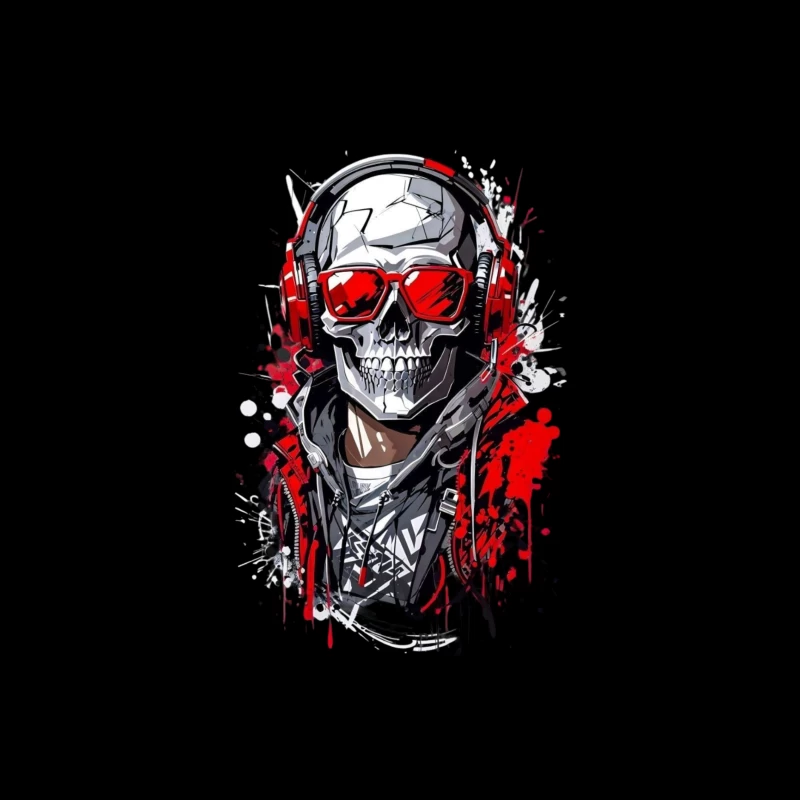 Cool Urban Skull with Headphones iPhone Case