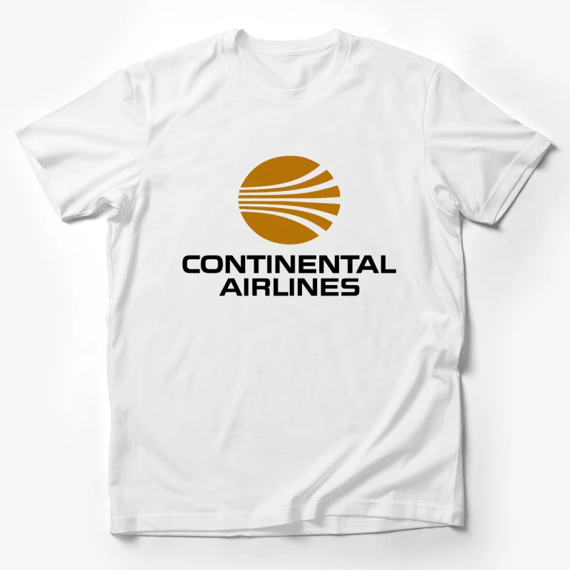 Continental Airlines Vintage Corporate Logo with Gold Globe Design Male T-Shirt