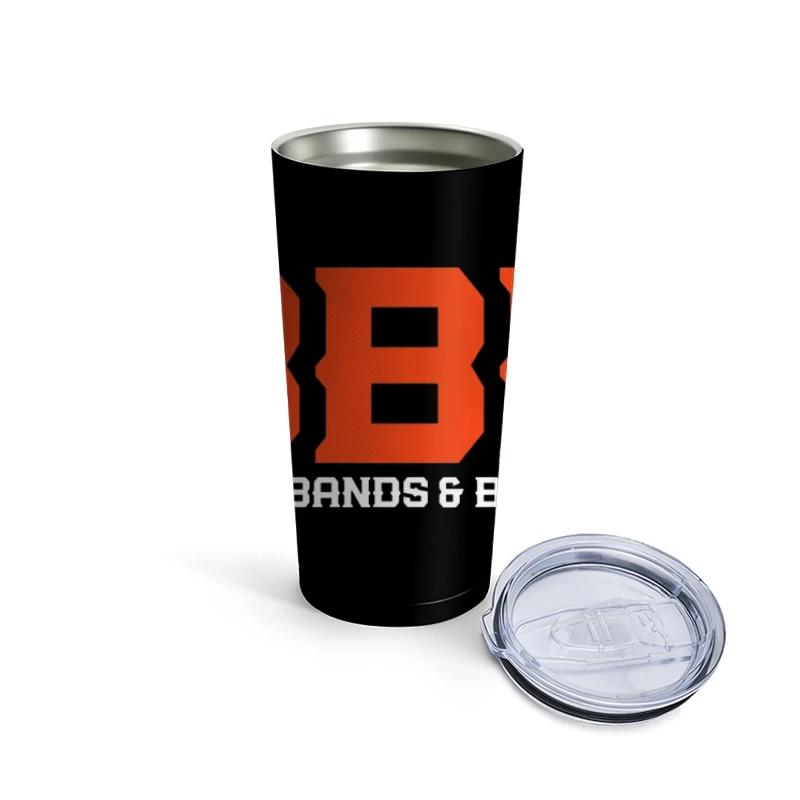 Orange BBB (Bulls Bands & Barrels) Western Event Logo Design Travel Mug