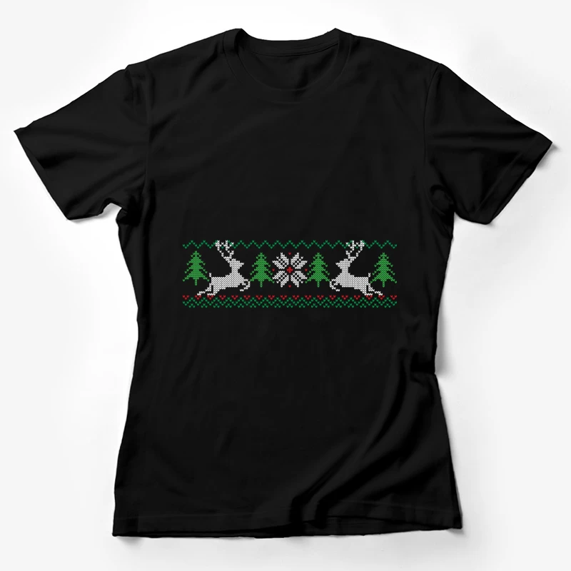 Pull de Noël avec rennes et sapins Femme T-Shirt