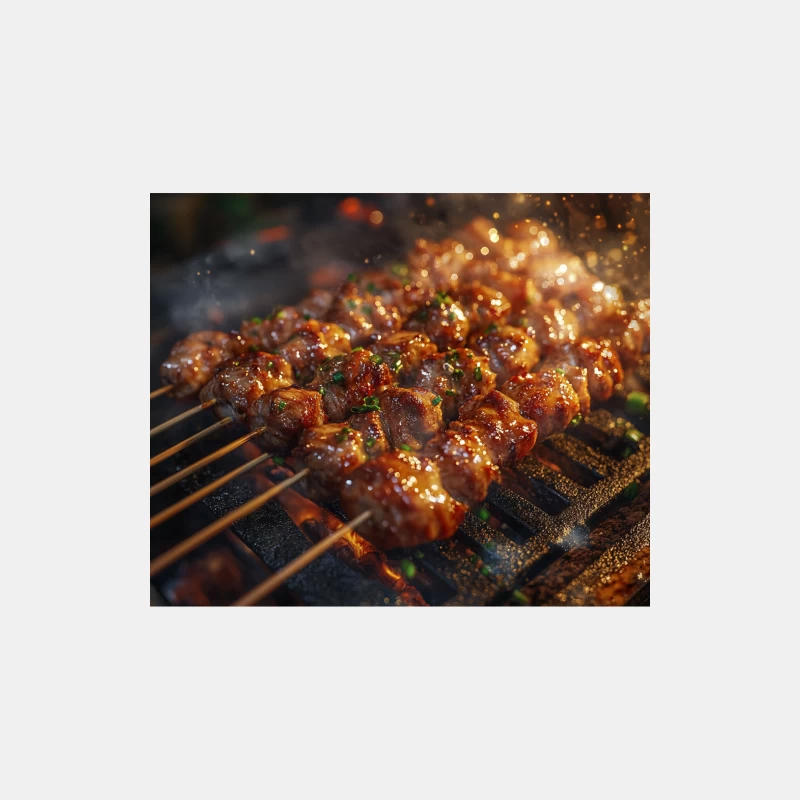 Sizzling Savory Meat Skewers on the Grill Male Tank Top