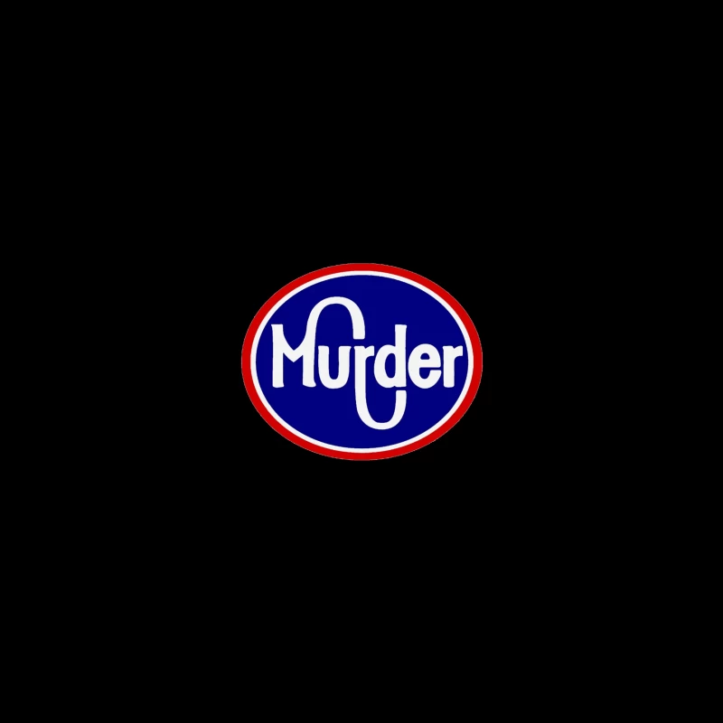 Vintage-Style Murder Text Logo in Blue and Red Coffee Mug