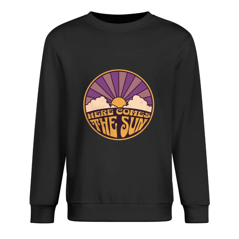 Lever de Soleil Rétro avec Nuages Homme Sweat-shirt à enfiler