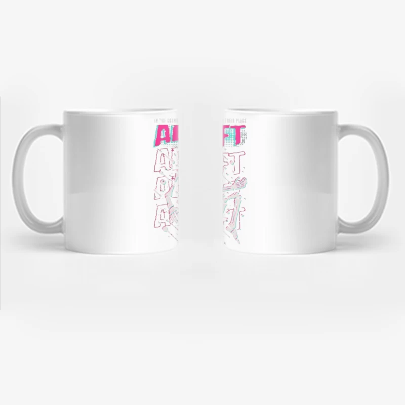 Adrift Skeletal Typography Design in Retro Punk Style Coffee Mug