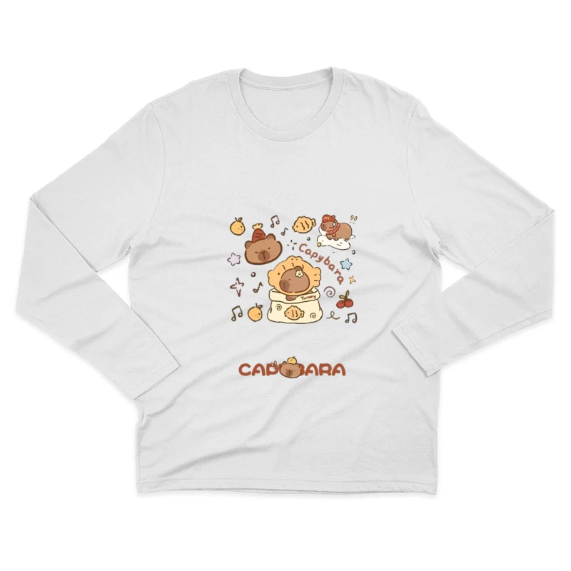 Illustrations mignonnes de capybara Homme Manches Longues T-Shirt