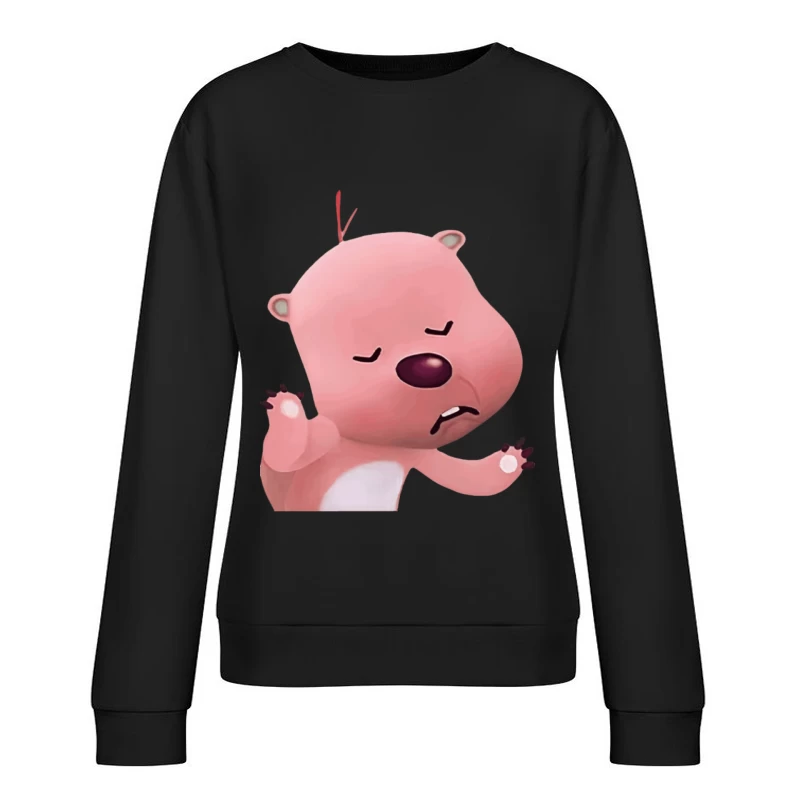 Schlafender rosa Bär Damen Pullover Sweatshirt