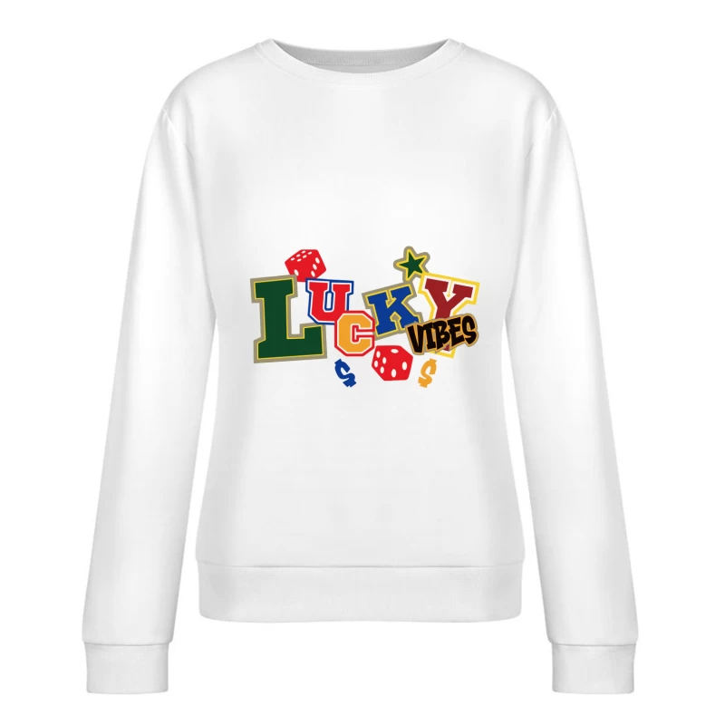 Glückliche Vibes Design mit Würfeln Damen Pullover Sweatshirt