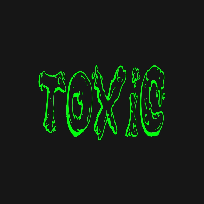 Glowing Toxic Text Design Male Long Sleeve T-Shirt
