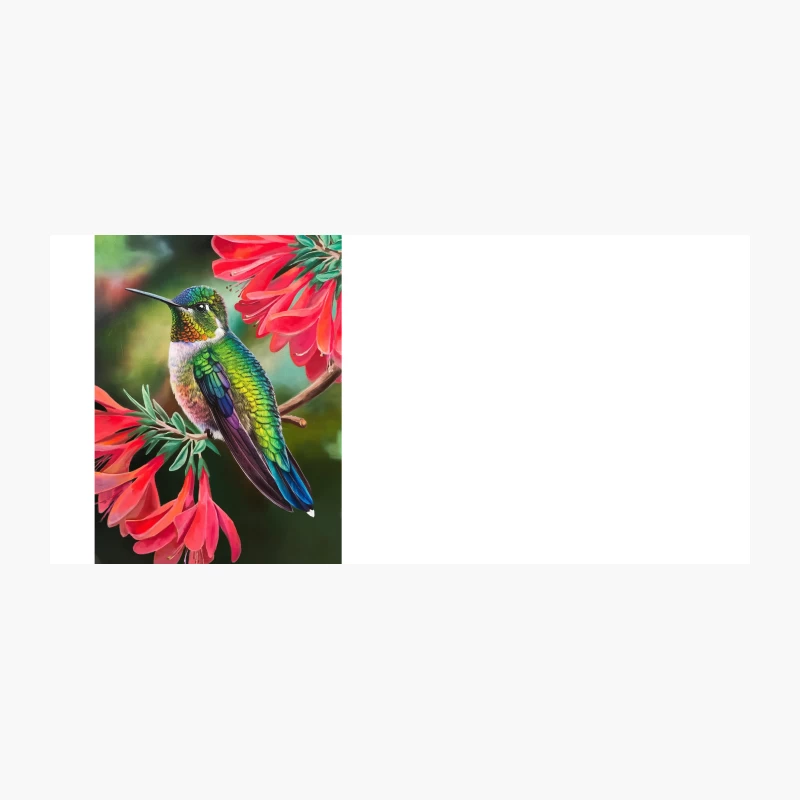 Vibrant Hummingbird Perched Among Tropical Flowers Coffee Mug
