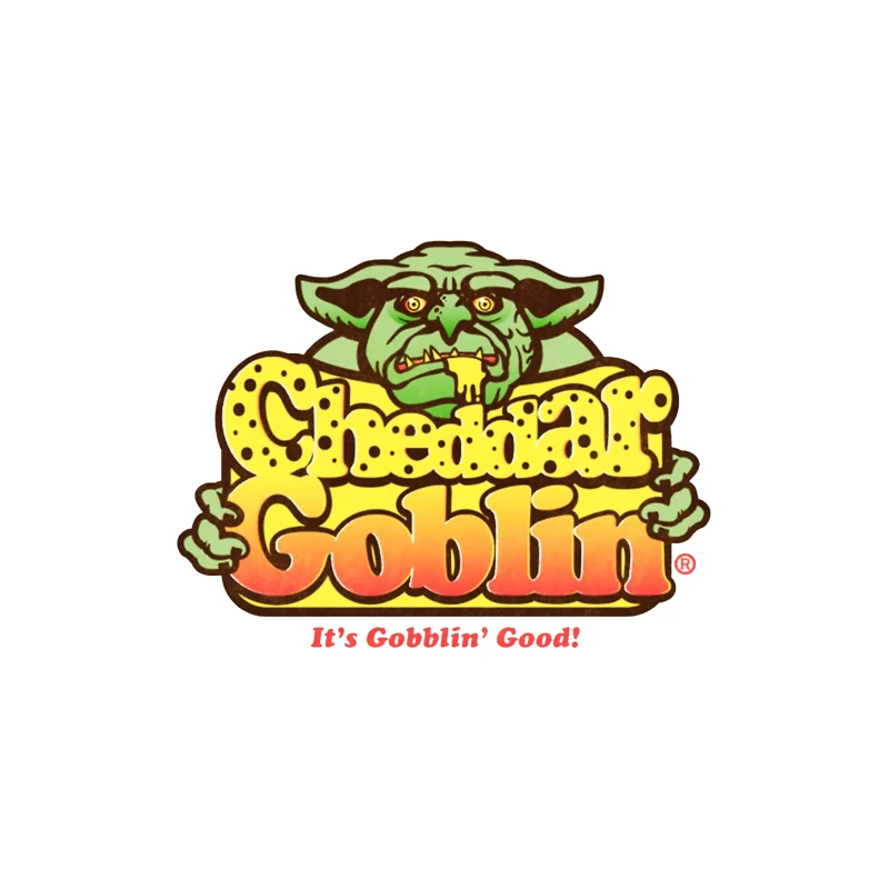 Retro Goblin Character Food Logo with Yellow Typography Desk Mat