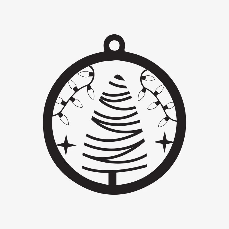 Ornement de Noël avec sapin et guirlandes lumineuses Homme Manches Longues T-Shirt