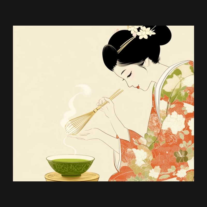 Geisha Performing Traditional Japanese Tea Ceremony Mouse Pad