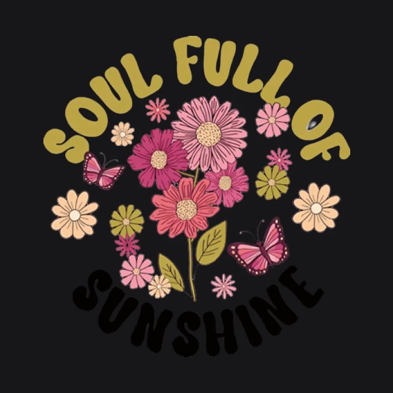 Seele voller Sonnenschein mit Blumen und Schmetterlingen Damen Pullover Hoodie