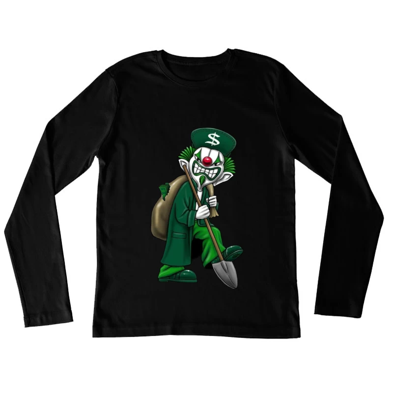 Grinning Clown with Money Bag Female Long Sleeve T-Shirt