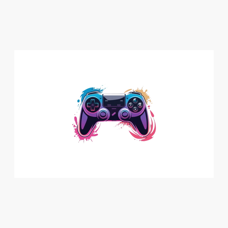 Vibrant PlayStation Controller Splatter Art Travel Mug