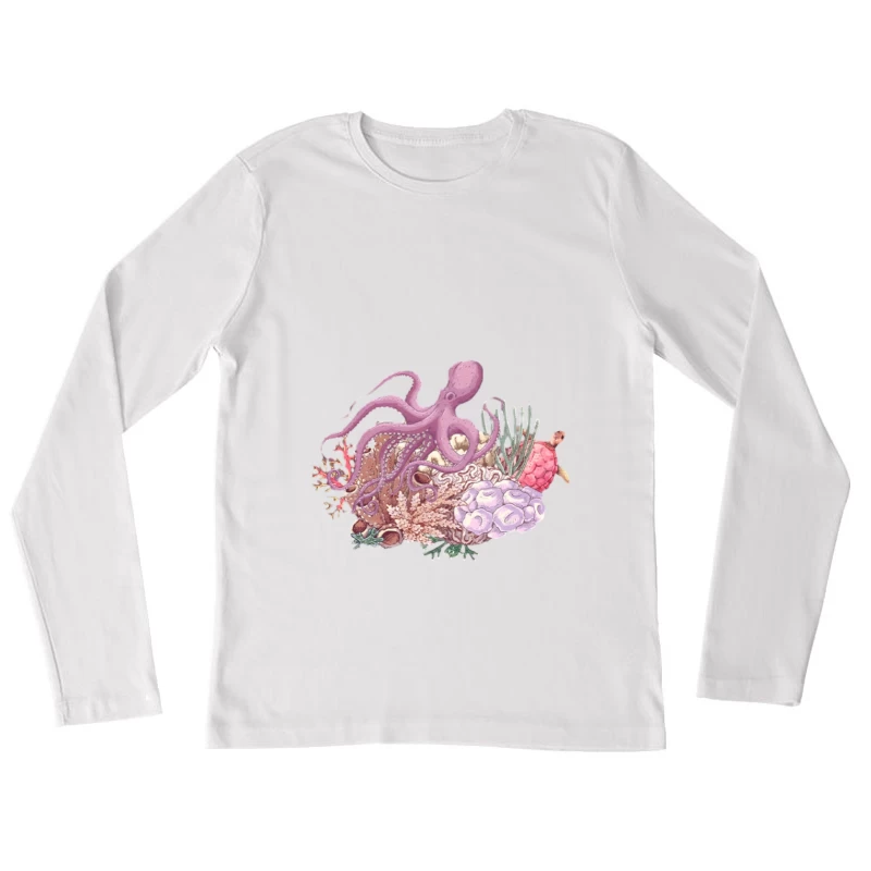 Illustration de la Vie Océanique Femme Manches Longues T-Shirt
