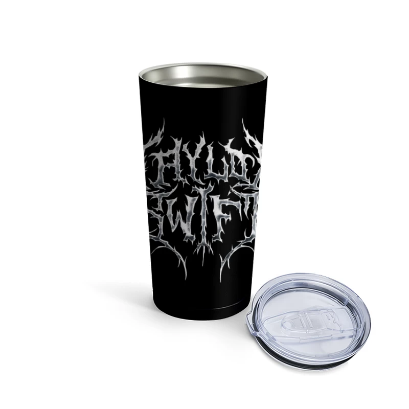 Gothic Metal Band Logo Design Travel Mug