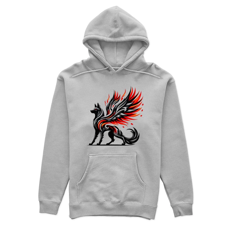 Winged Wolf Fantasy Art Female Pullover Hoodie