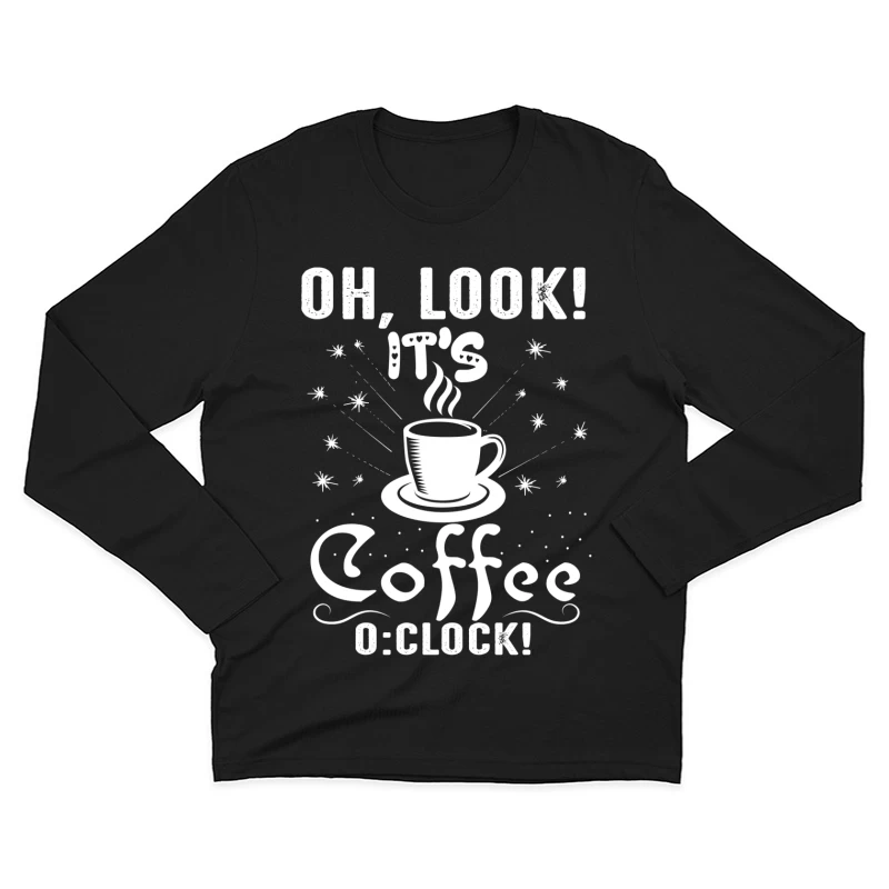 Affiche Café O'Clock au Style Rétro Homme Manches Longues T-Shirt