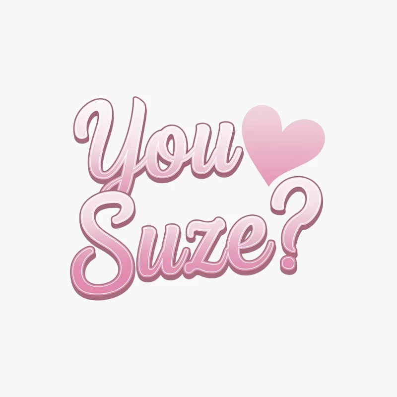 Pink Cursive Text "You Suze?" with Heart Cotton Tote Bag