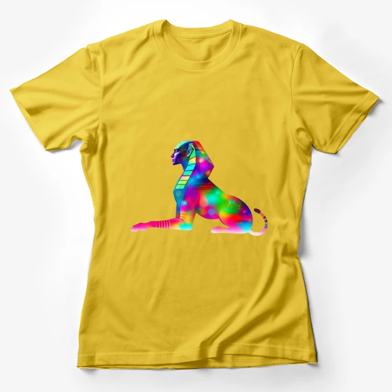 Colorful Abstract Sphinx Art Female T-Shirt
