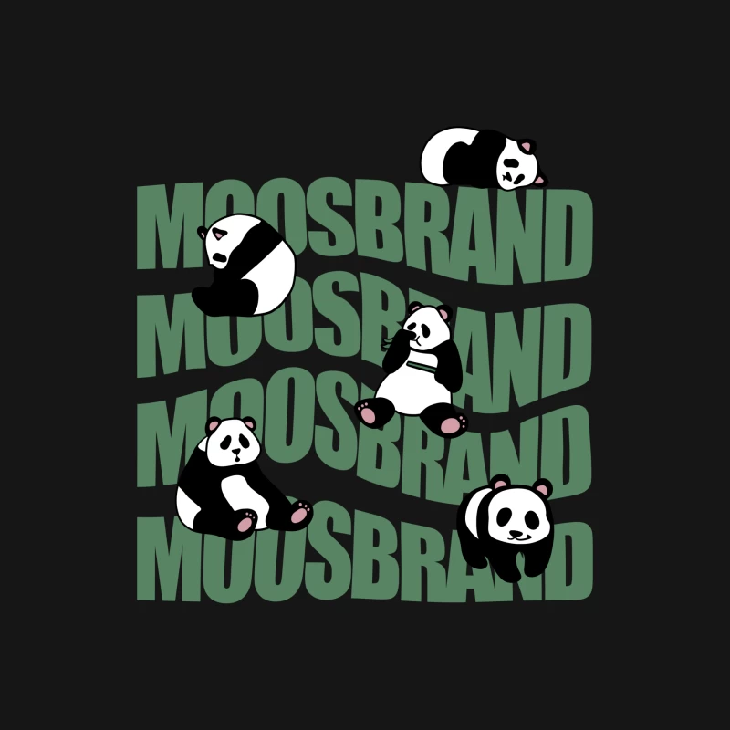 Pandas auf Moosbrand Hintergrund Herren Langarm T-Shirt