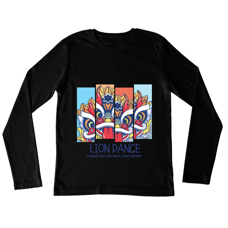 Traditioneller Löwentanz in der chinesischen Kultur Damen Langarm T-Shirt