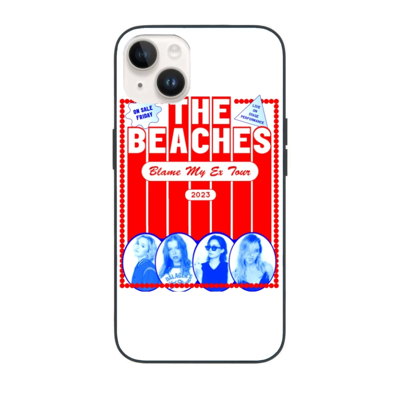 The Beaches 'Blame My Ex' 2023 Tour Retro-Style Concert Poster iPhone Case