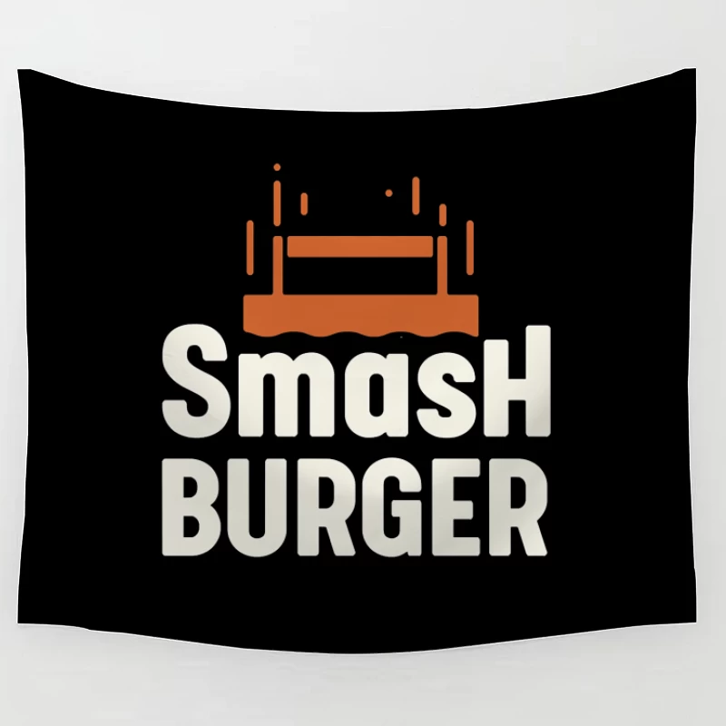 Smash Burger Minimalist Restaurant Logo Design Tapestry