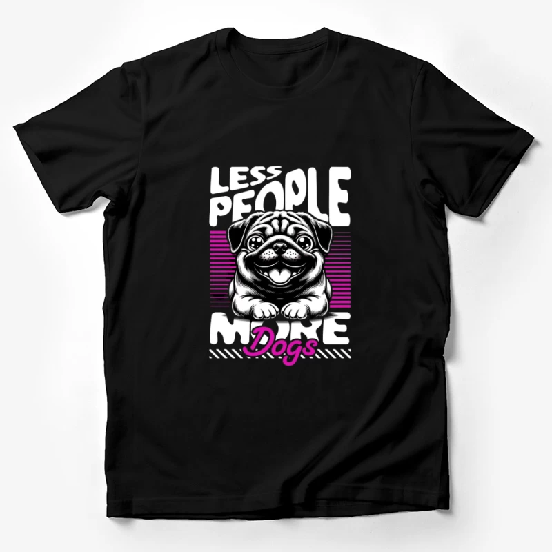 Moins de gens, plus de chiens - Dessin animé amusant Homme T-Shirt