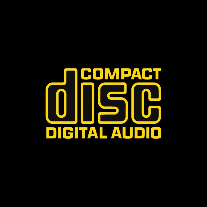 Vintage Compact Disc Digital Audio Yellow Logo Design Desk Mat