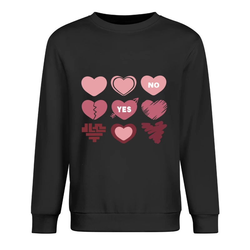 Verschiedene Herzsymbole Herren Pullover Sweatshirt