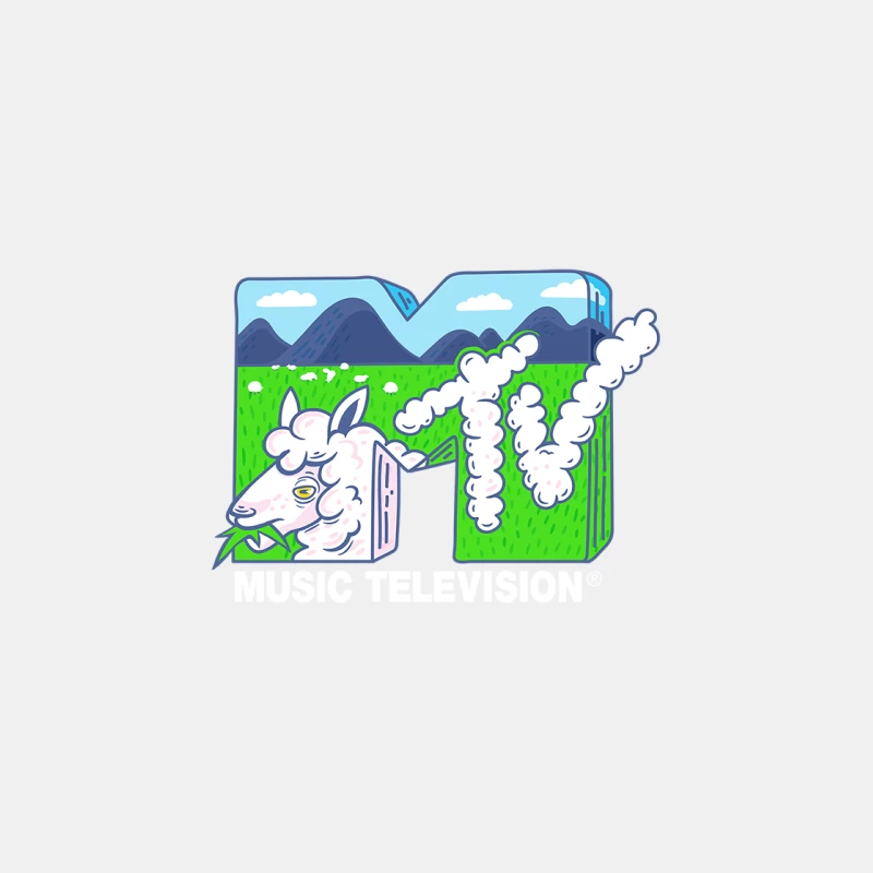 Kreatives MTV-Logo mit Landschaft Herren Tanktops