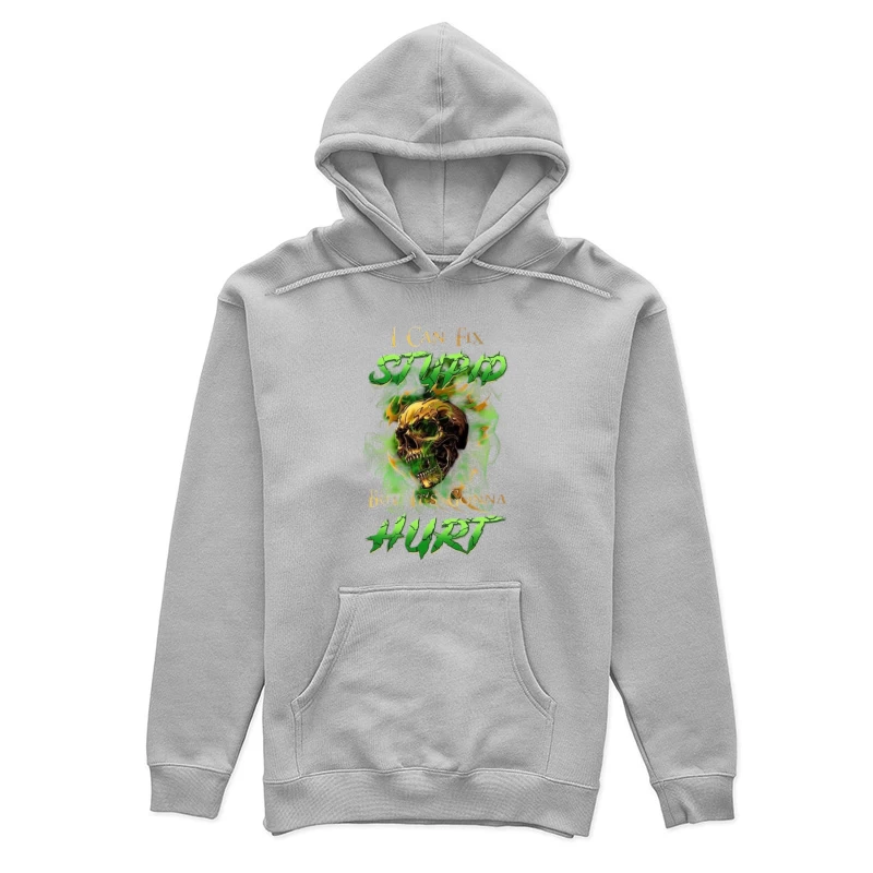 Edgy Motivational Skull Art Female Pullover Hoodie