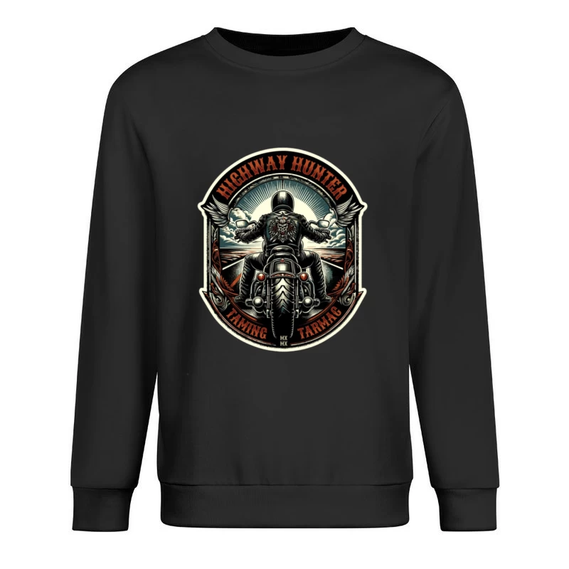 Motorradfahrer auf der Autobahn Herren Pullover Sweatshirt