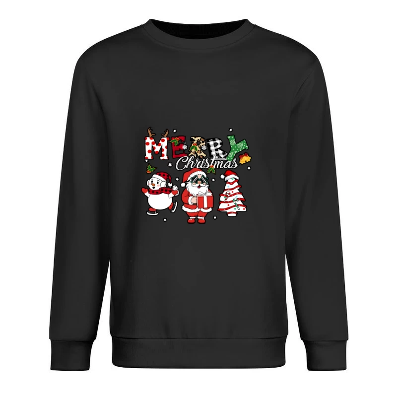 Design de Noël avec Père Noël et Bonhomme de Neige Homme Sweat-shirt à enfiler