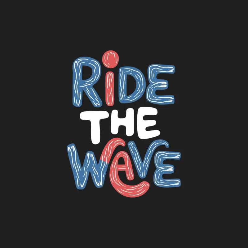 Hand Drawn Ride The Wave Typography Design Male Tank Top