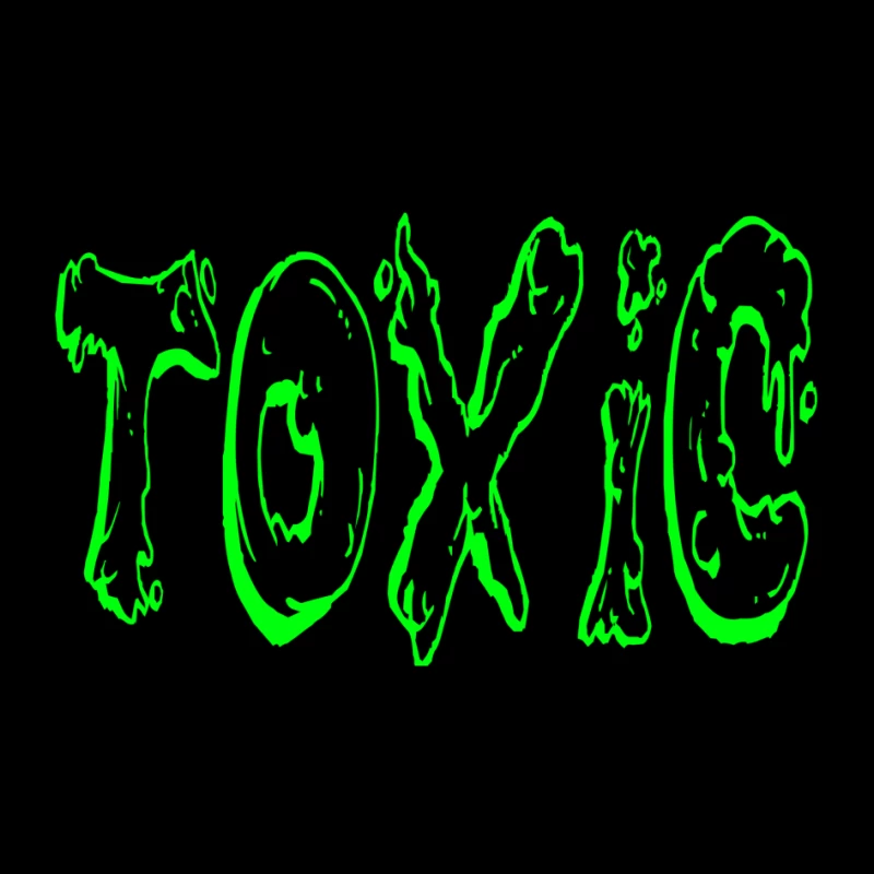 Glowing Toxic Text Design Pin