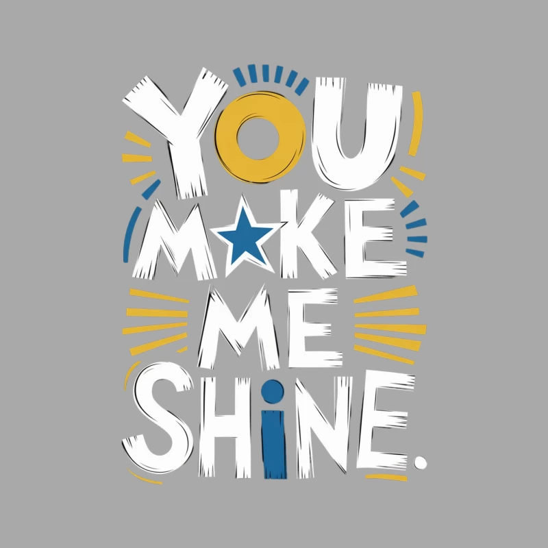 Inspirational Typography: You Make Me Shine with Star Design Female Pullover Hoodie
