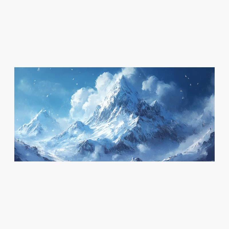 Majestic Snowy Mountain Peaks in Winter Landscape Coffee Mug