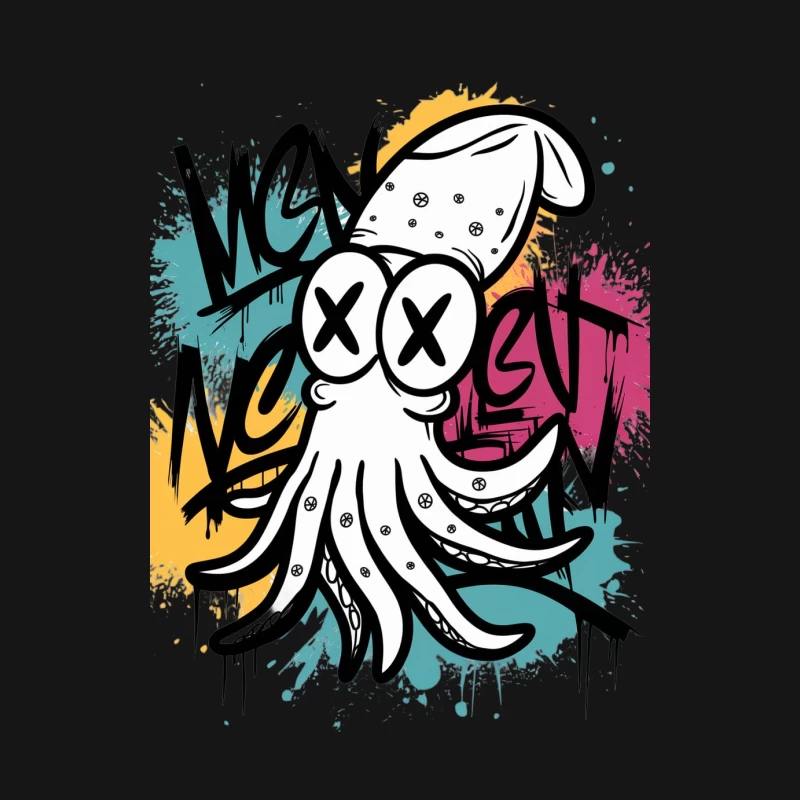 Urban Octopus: Colorful Graffiti Street Art Male Long Sleeve T-Shirt