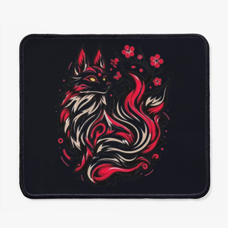 Artistic Fox Design Mouse Pad