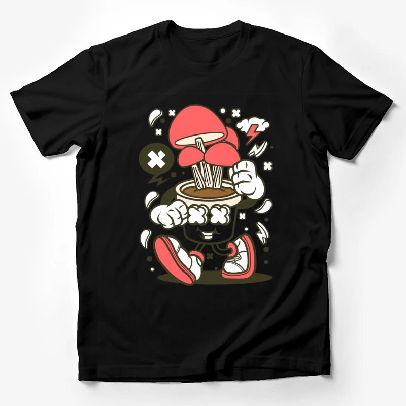 Champignon cartoon énergique Homme T-Shirt