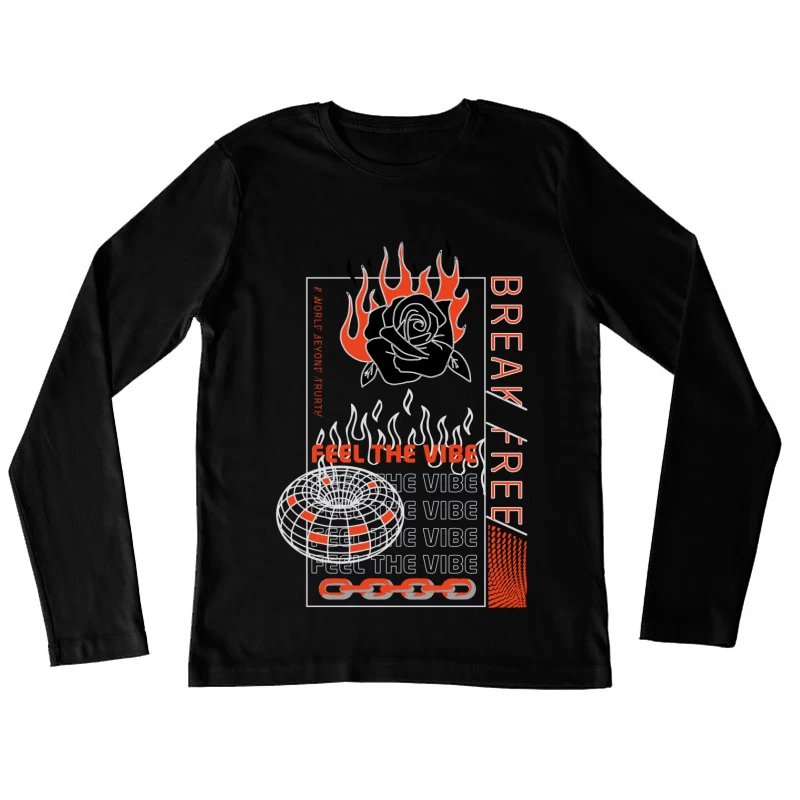 Freiheit und Vibes Damen Langarm T-Shirt
