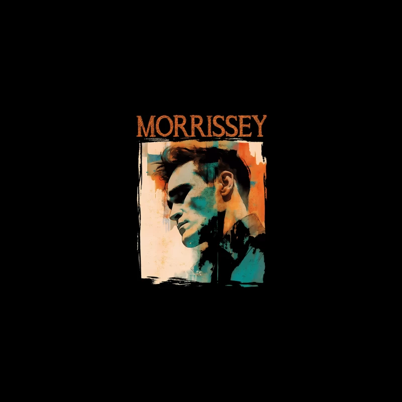 Artistic Watercolor Portrait with Morrissey Typography Travel Mug