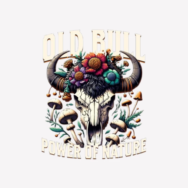 Floral Adorned Buffalo Skull: Power of Nature Male T-Shirt