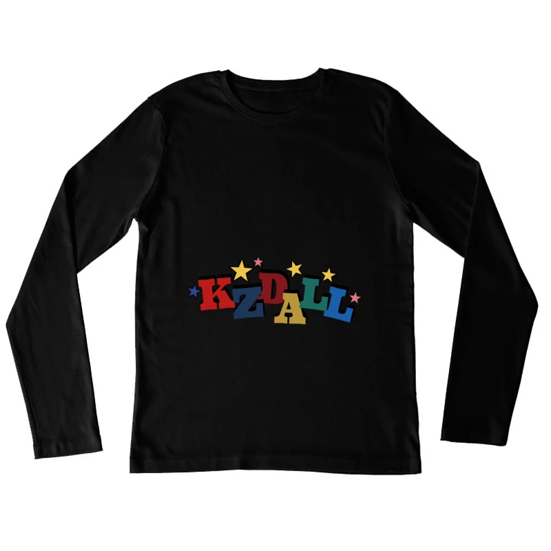 Bunter KZDAL-Text mit Sternen Damen Langarm T-Shirt