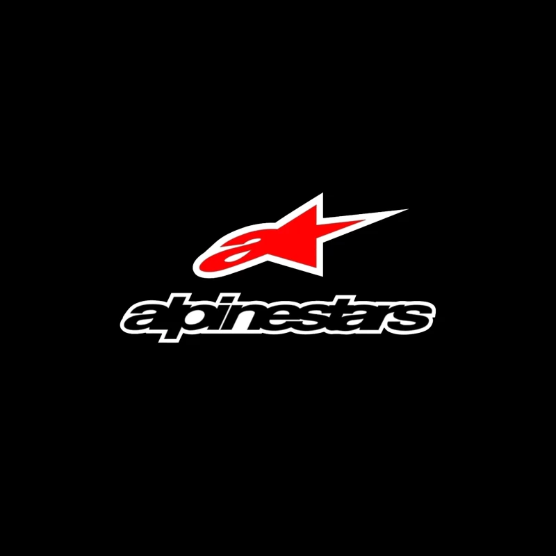 Alpinestars Motorsport Brand Logo with Red Star Design Travel Mug