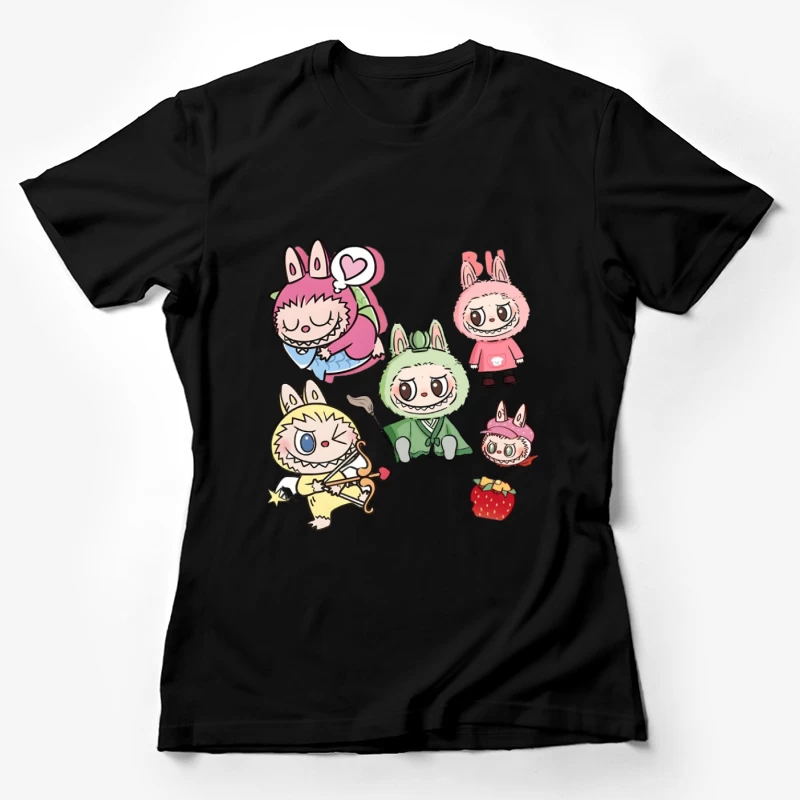 Niedliche Tierfiguren und Symbole Damen T-Shirt