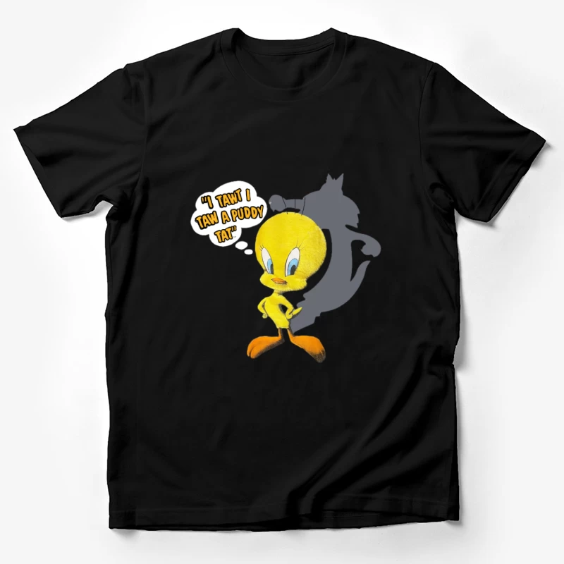 Oiseau jaune avec ombre et citation Homme T-Shirt